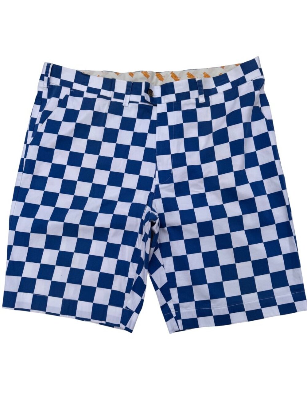 Loudmouth Mens Golf Board Shorts Size 42 Derby Chex Blue White Checkered Cotton